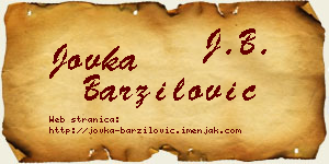 Jovka Barzilović vizit kartica